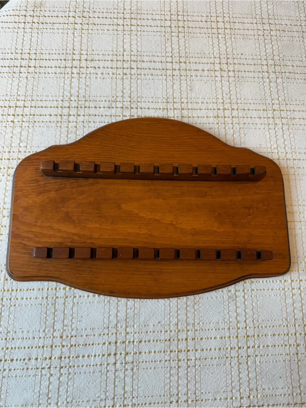 Vintage wood souvenir spoon display rack
